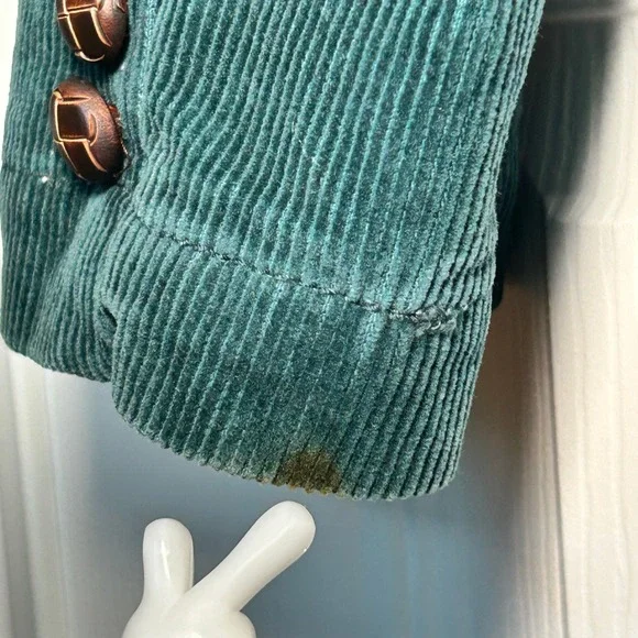 Vintage American Eagle Corduroy Blazer Teal Green Button Front Pockets Women‎ L - Picture 6 of 8